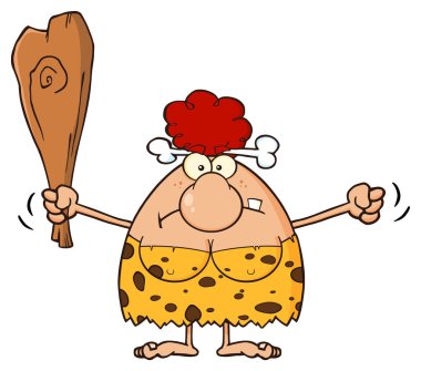 Huysuz mağara kadın karikatür 