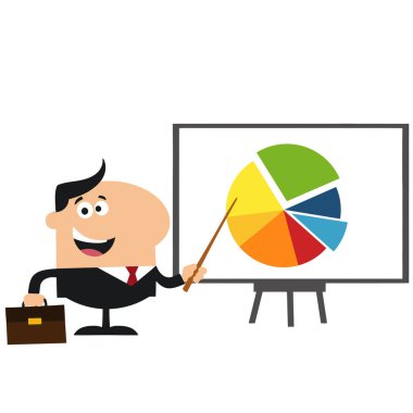 Yöneticisi işaret eden ilerici pasta grafiği