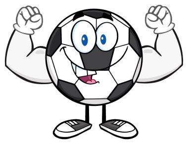 Mutlu futbol topu çizgi film maskot 