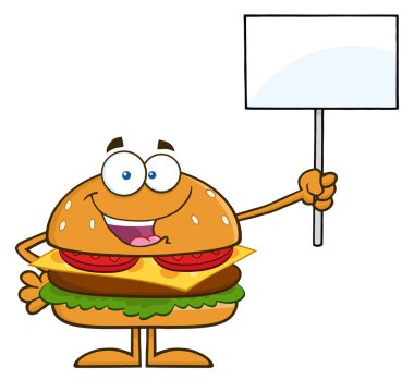Burger çizgi film maskot karakteri