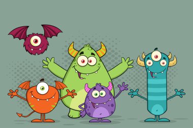 Monsters Cartoon Characters clipart