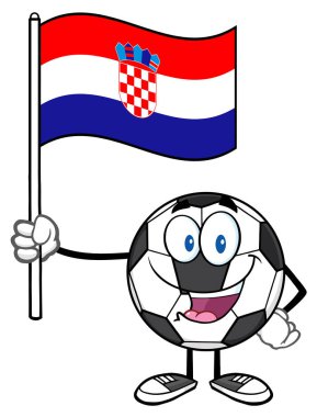 Mutlu futbol topu çizgi film maskot 