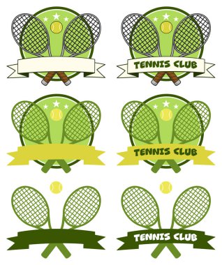 Çapraz raket ve tenis topu 