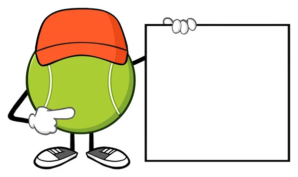Tennis Ball Cartoon Mascotte — Vettoriale Stock