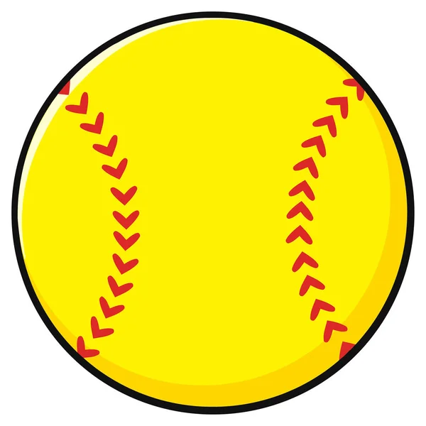 Softball cartone animato giallo — Vettoriale Stock