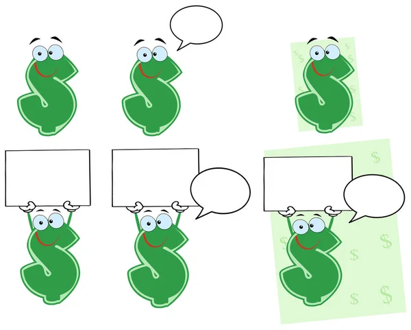 Caractère Mascotte de Dollar Cartoon . — Image vectorielle