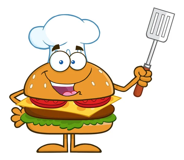 Burger personaje de la mascota de dibujos animados — Vector de stock