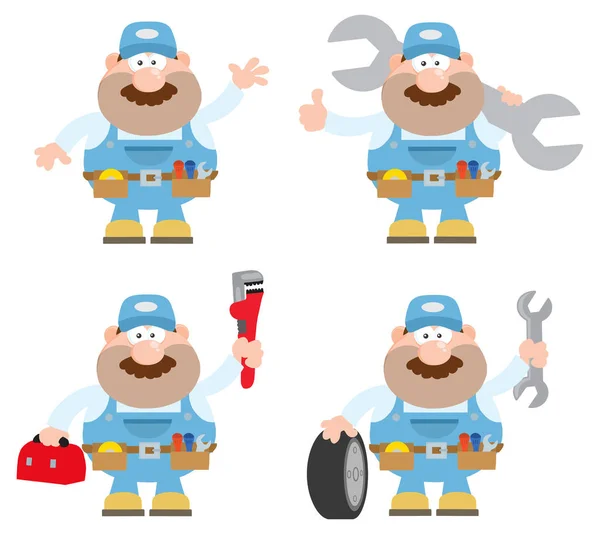 Cartoon Illustration Of Mechanic — Stock Vector