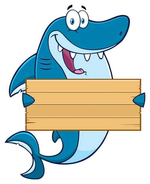Карикатурный талисман акулы — стоковый вектор