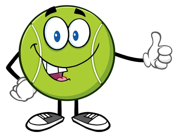 Tennis Ball Cartoon mascotte — Stockvector