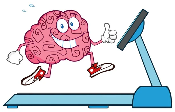 Cerebro sano personaje de dibujos animados corriendo — Archivo Imágenes Vectoriales