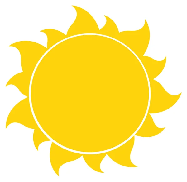 黄色のシンプルな太陽 — ストックベクタ