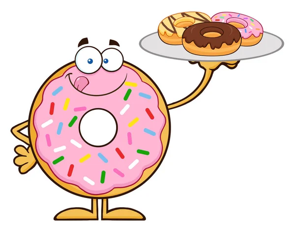 Happy Donut personaggio dei cartoni animati . — Vettoriale Stock