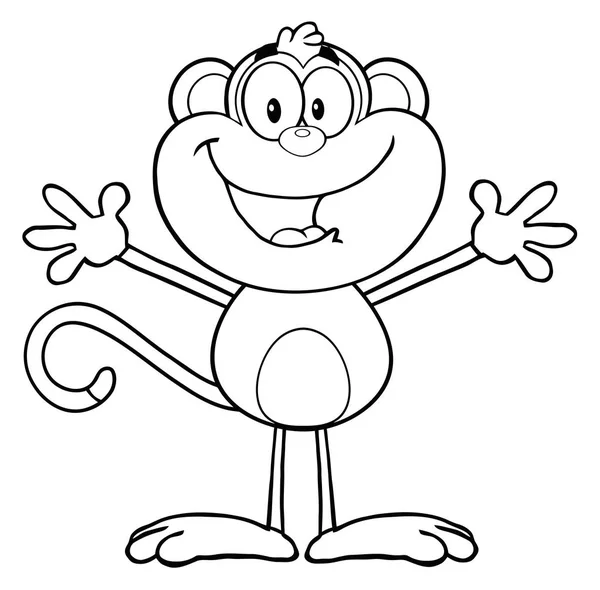 원숭이 만화 캐릭터 — 스톡 벡터