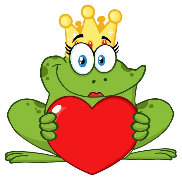 Smiling Princess Frog — Stock Vector