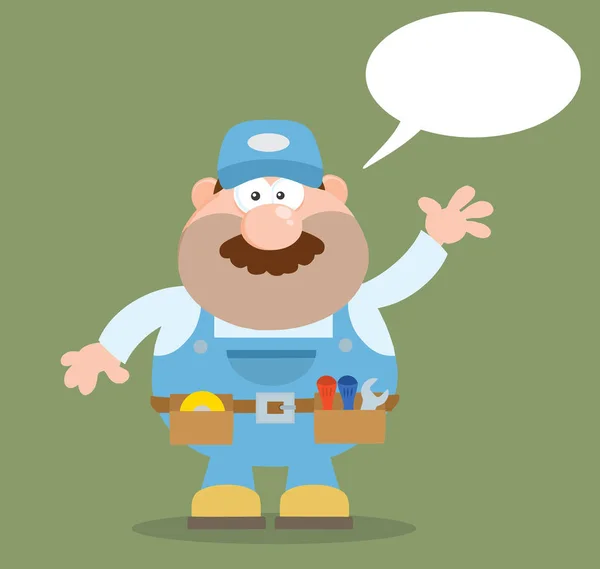 Smiling Mechanic Cartoon Character — Stock Vector