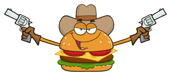 Hamburguesa personaje de dibujos animados — Vector de stock