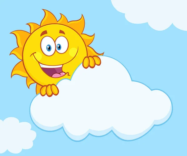 Happy Summer Sun Mascot Kartun - Stok Vektor