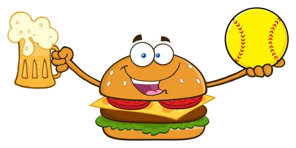 汉堡卡通人物 — 图库矢量图片