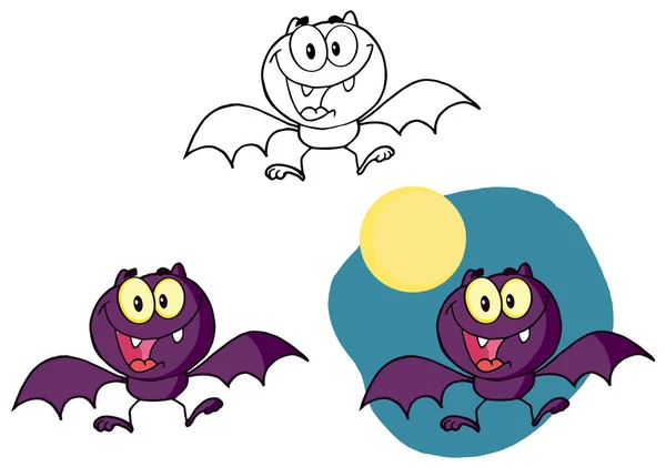 Cartoon halloween vleermuis — Stockvector