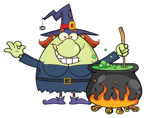 Ugly Witch Cartoon Mascot — Stock Vector