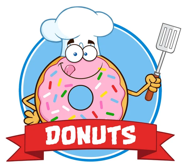 Happy Donut personaggio dei cartoni animati . — Vettoriale Stock