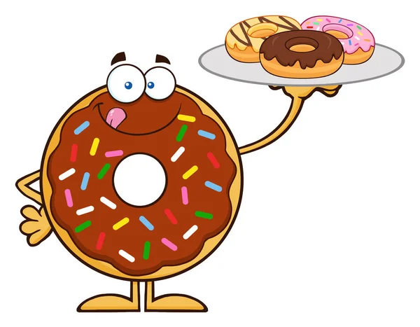 हैप्पी डोनट कार्टून चरित्र . — स्टॉक वेक्टर