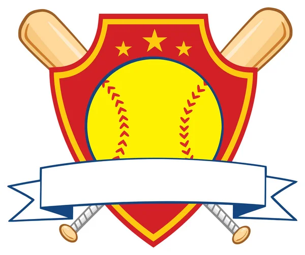 Softbol sobre Murciélagos Cruzados — Vector de stock