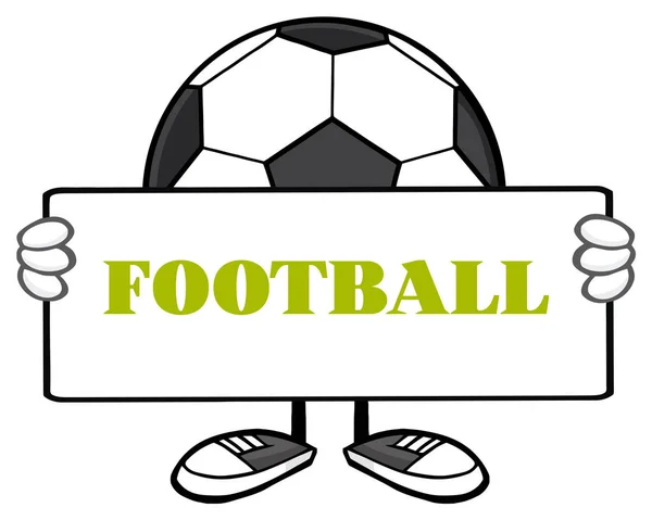 Bola de fútbol mascota de dibujos animados — Vector de stock