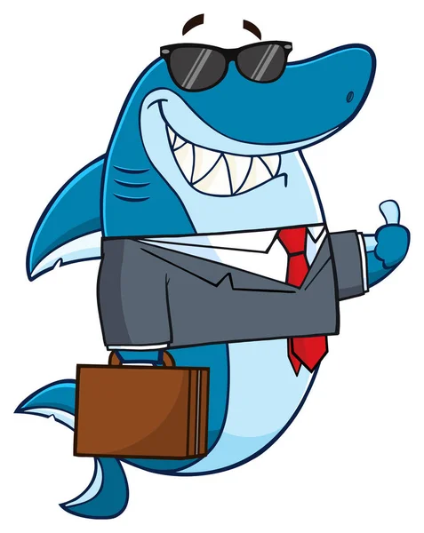 Mascote de desenho animado de tubarão —  Vetores de Stock