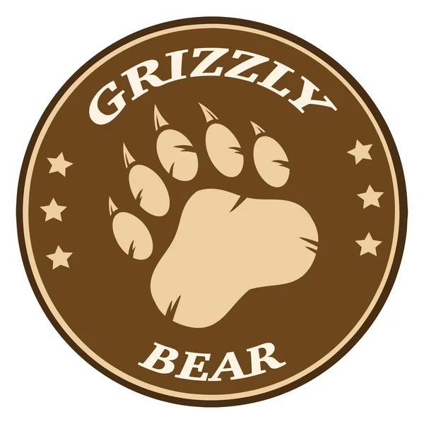Medvědí tlapa tisk Circle Logo — Stockový vektor