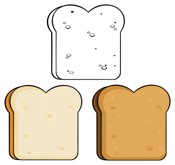 Cartoon Toast Bread Potongan . - Stok Vektor