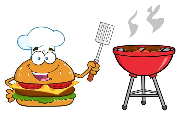 Burger personnage de dessin animé — Image vectorielle