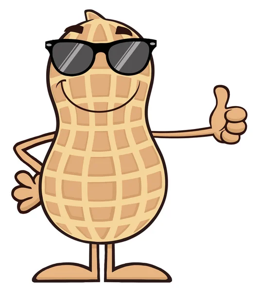 Smiling Peanut Cartoon Character — Stock Vector