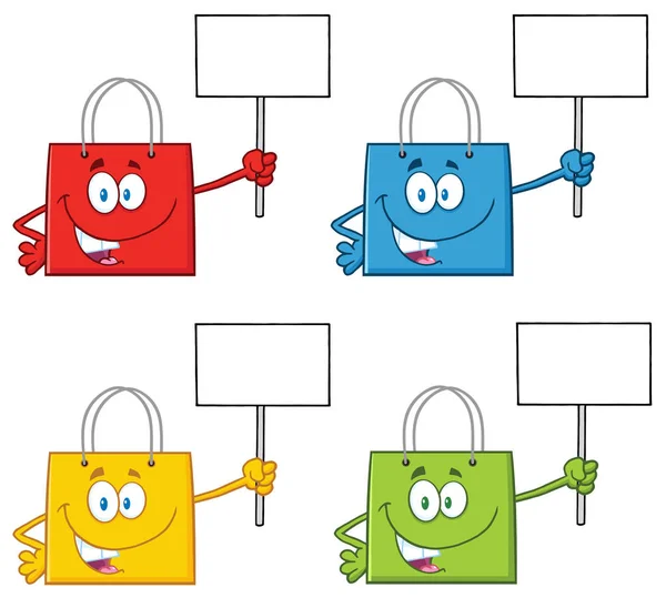 Shopping Bags Cartoon Character — Stock Vector