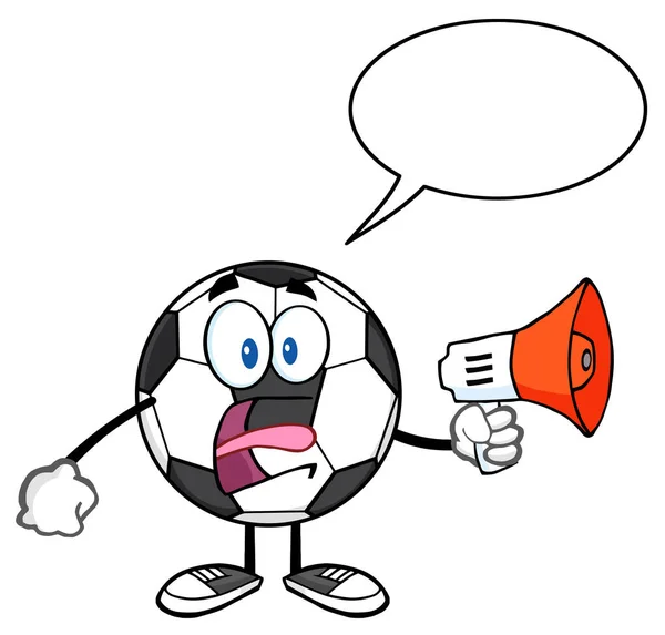 Personaje de la mascota de dibujos animados de pelota de fútbol — Vector de stock