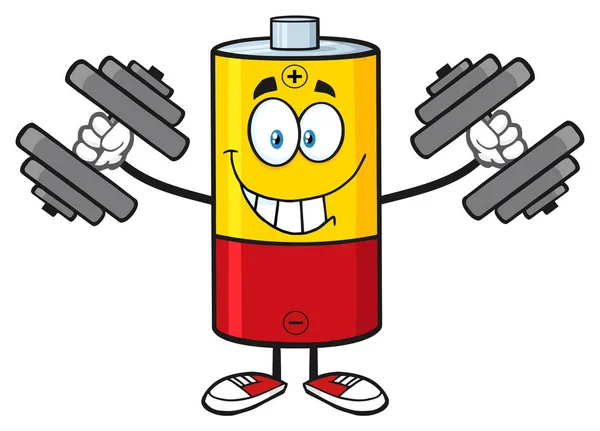 Mascotte de Batterie Cartoon pointage du caractère — Image vectorielle