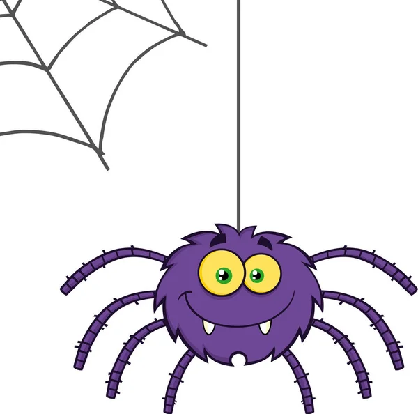 Lila Halloween Spider — Stock Vector