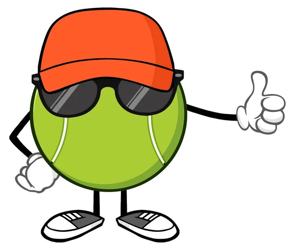 Tennis Ball Cartoon Maskottchen — Stockvektor