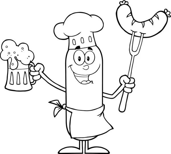 香肠卡通人物 — 图库矢量图片