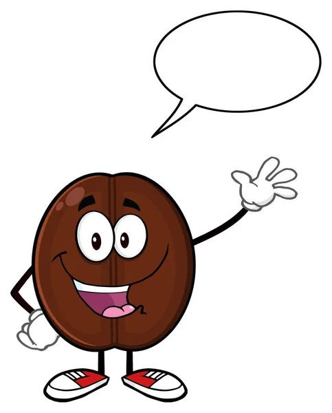 Happy Coffee Bean Cartoon mascotte — Stockvector