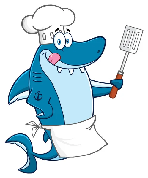 Tiburón mascota de dibujos animados — Vector de stock