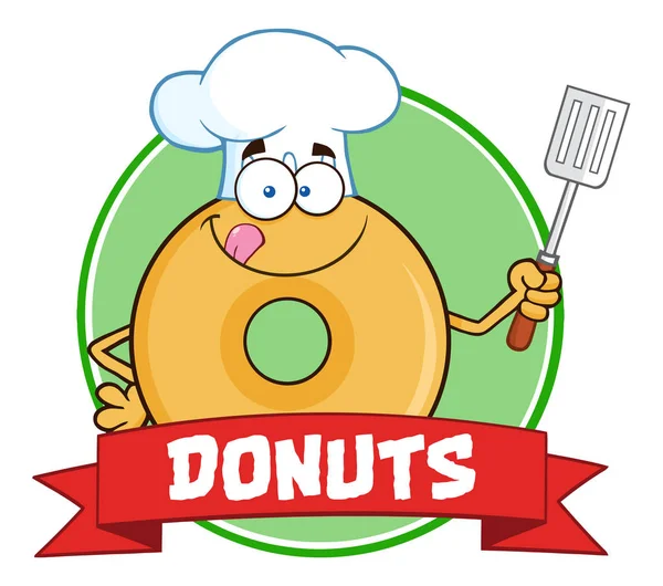 Personagem de desenhos animados feliz Donut . — Vetor de Stock