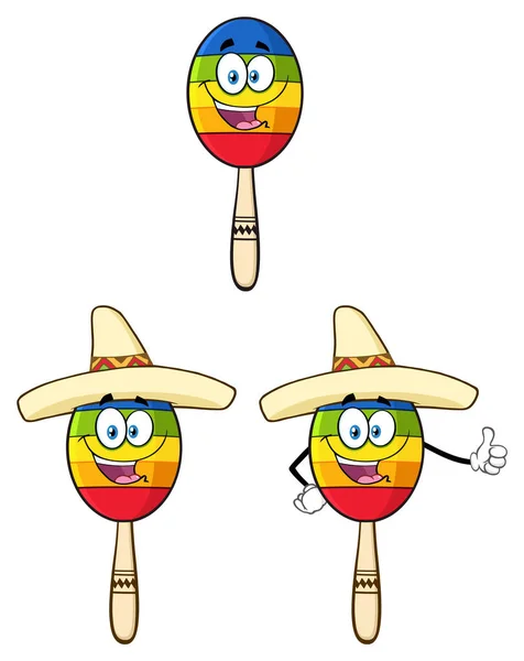 Dessin animé joyeux Maracas mexicain coloré — Image vectorielle