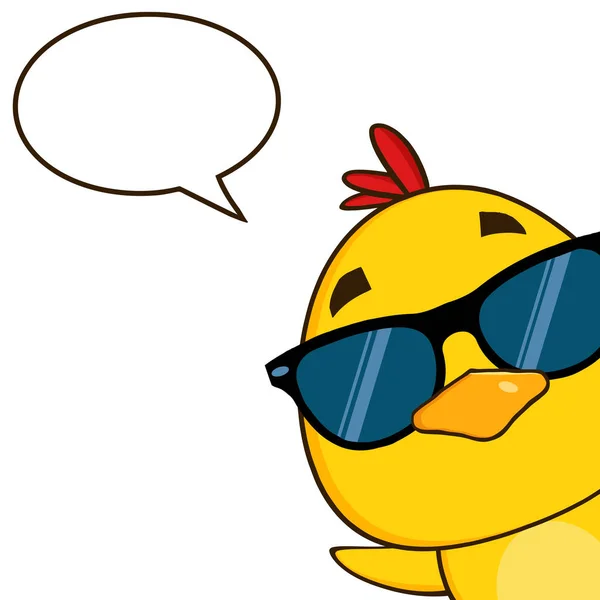 Personaje de dibujos animados de polluelo amarillo — Vector de stock