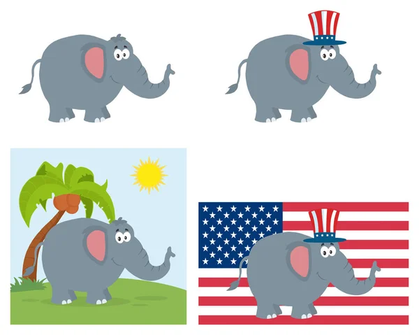 共和党の象の漫画のキャラクター. — ストックベクタ