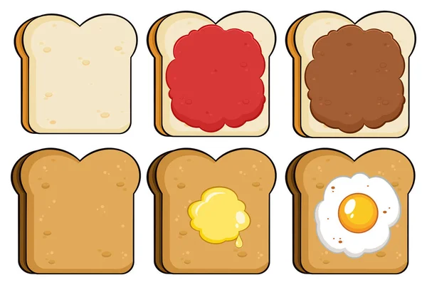 漫画のトーストのパンのスライス. — ストックベクタ