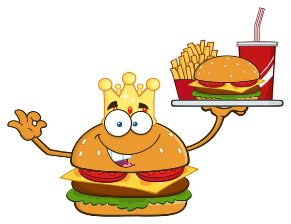 Burger çizgi film karakteri — Stok Vektör