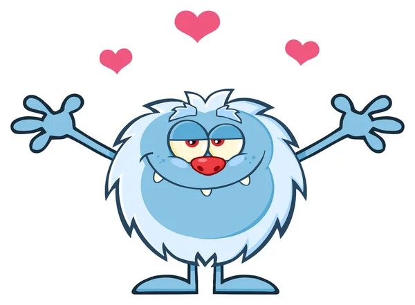 Kleine Yeti Cartoon mascotte — Stockvector