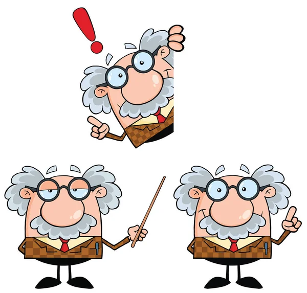Funny Professor Cartoon Character. — Stock Vector